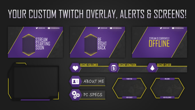 Create your twitch overlay and logo by Ilonkasims | Fiverr