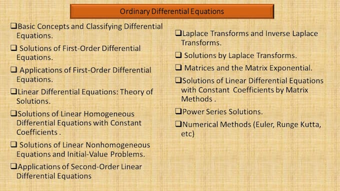 ordinary differential equations and systems