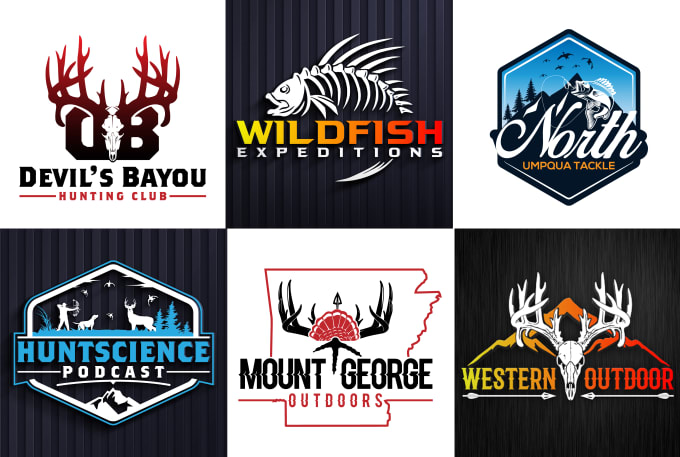 Design modern outdoor hunting and fishing logo by Logocare24h | Fiverr