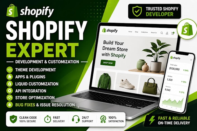 design, develop, fix bugs and build a profitable shopify dropshipping store
