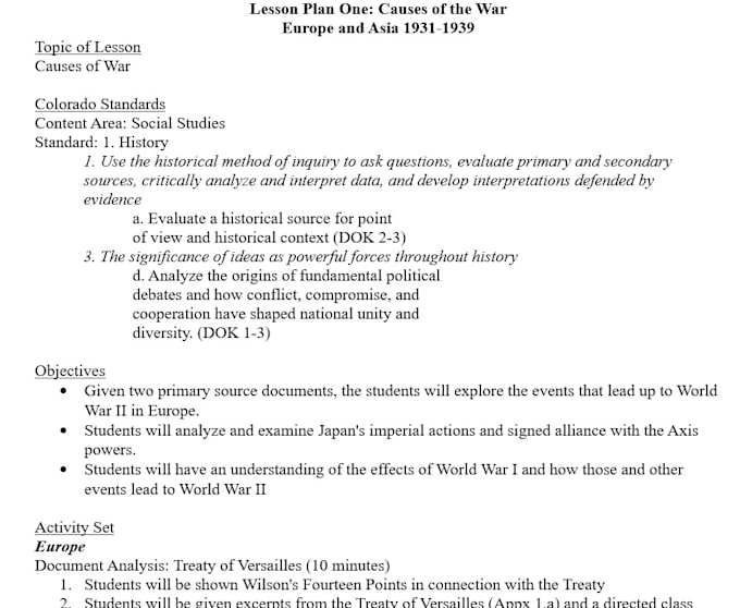 create a social studies lesson plan