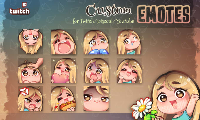 Draw cute twitch emotes in chibi style for you by Moncsy | Fiverr