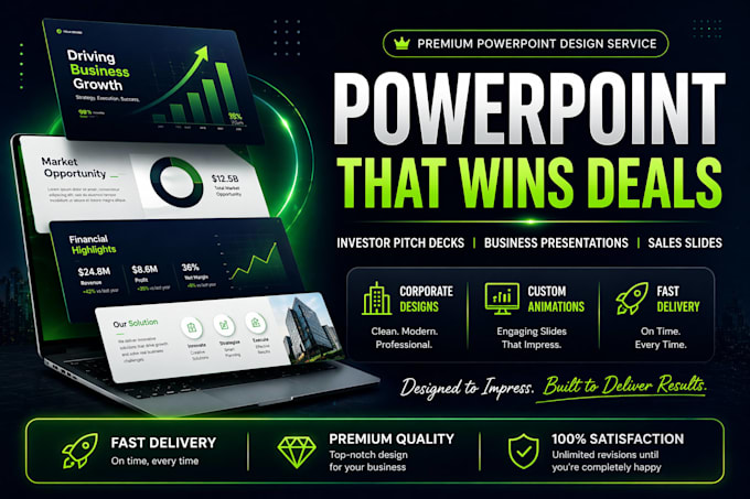design powerpoint presentation for business, education and pitch deck