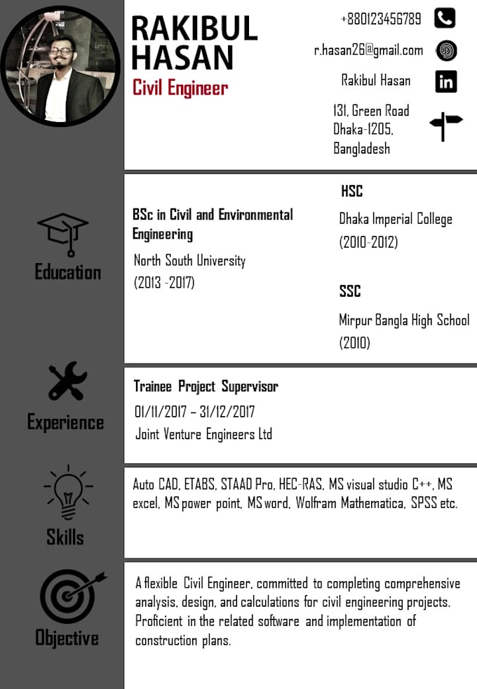 Make an excellent cv for you by Rakibhasan08 | Fiverr