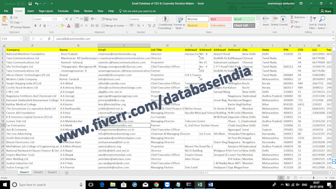 provide email database of ceo and  corporate decision makers in india
