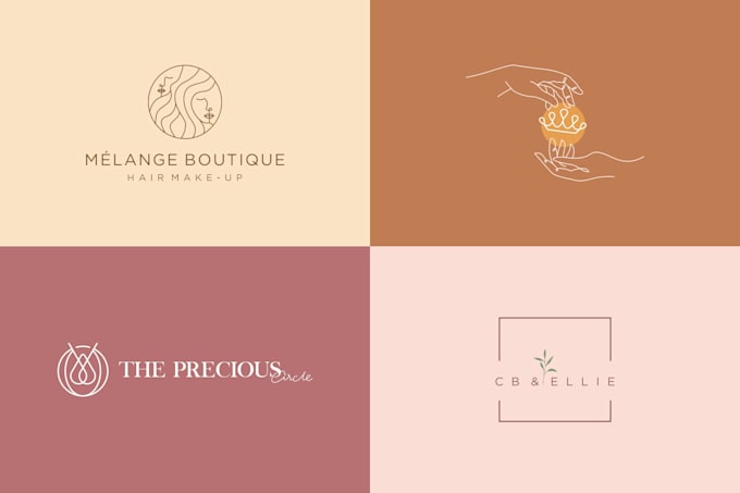 design boho hand drawn botanical feminine logo