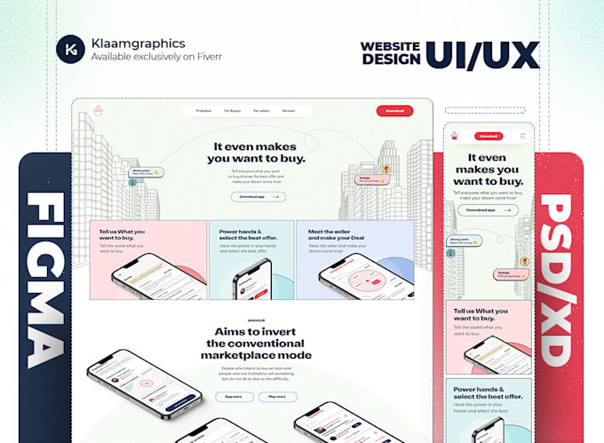 do web design or website mockup design in PSD , figma or xd