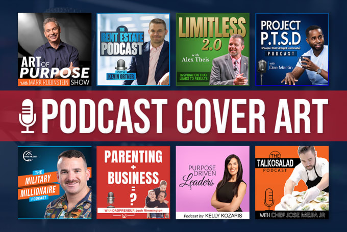 Design a professional podcast cover art by Baniee | Fiverr