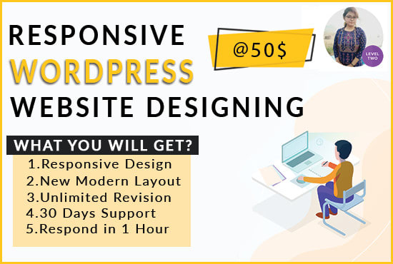 install and develop a responsive wordpress website
