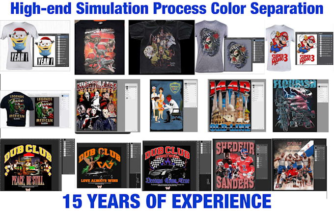 do high end simulation process screen print color separation