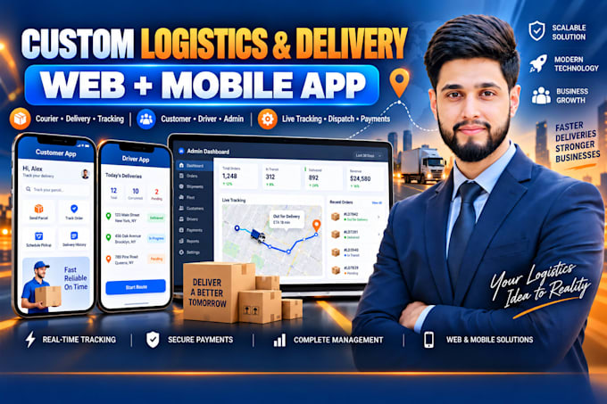 build a custom logistics courier and delivery web and mobile app