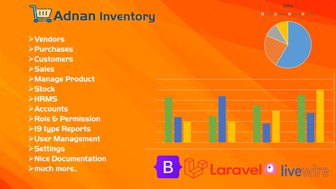 create stock inventory management software laravel php