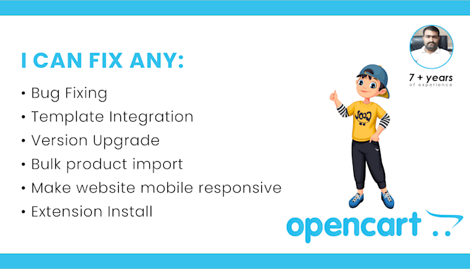 setup, fix or customize any opencart errors,issues
