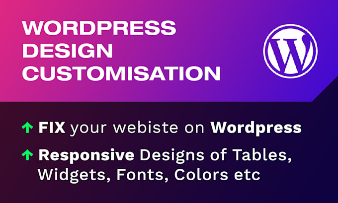 do wordpress website theme design or font customization fix