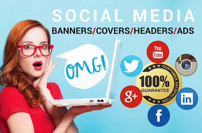 design stunning social media banners, headers, ads, covers