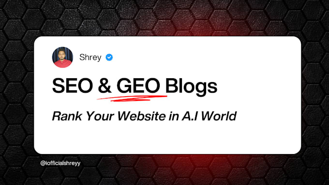 write SEO and GEO blog articles with original, human written content