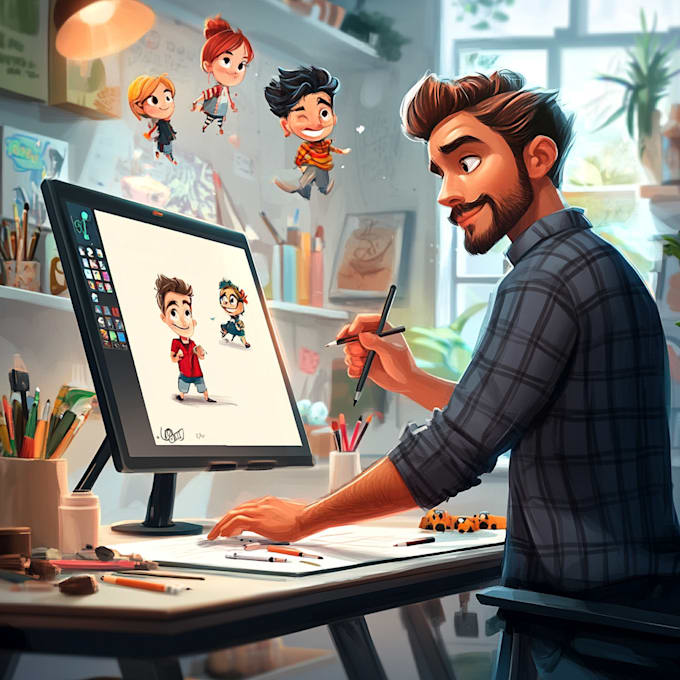 create unique and eye catching cartoon illustrations