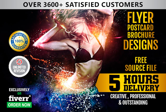 design flyer, brochure, poster and postcard in 5 hours
