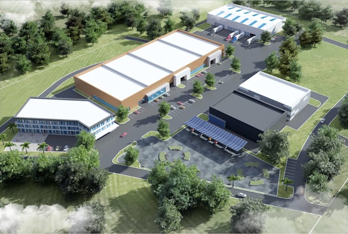 design 3d commercial site plans and aerial renderings for real estate projects