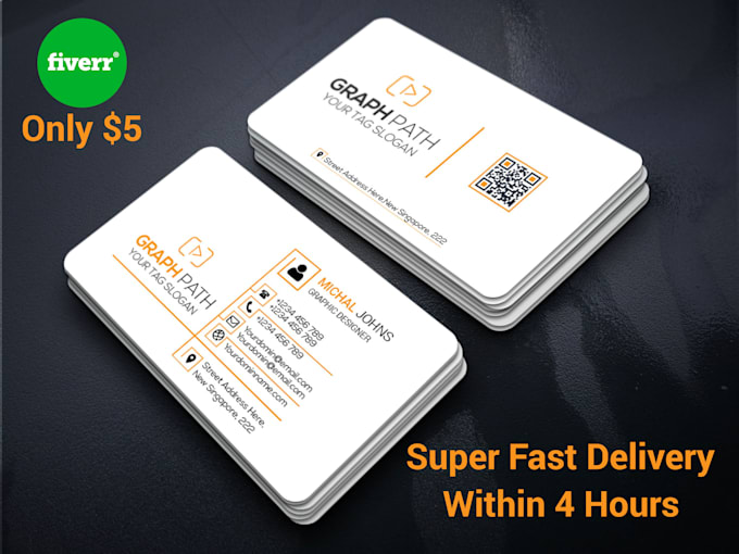 create 4 different business card design within 5 hours