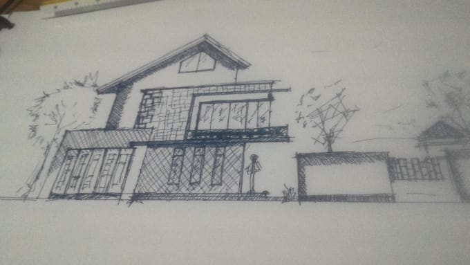 unique dream house sketch