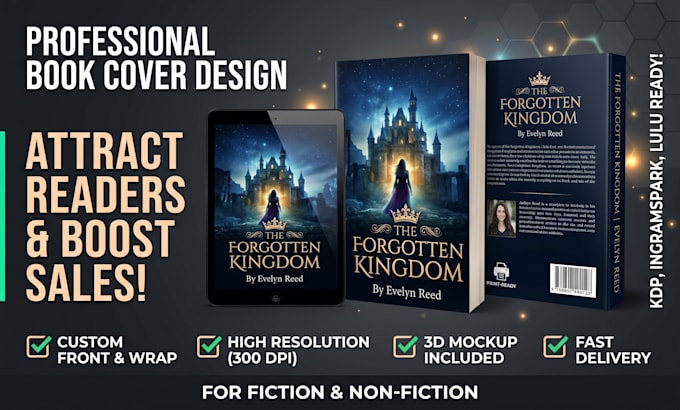 design a professional book cover for amazon, ingramspark, lulu
