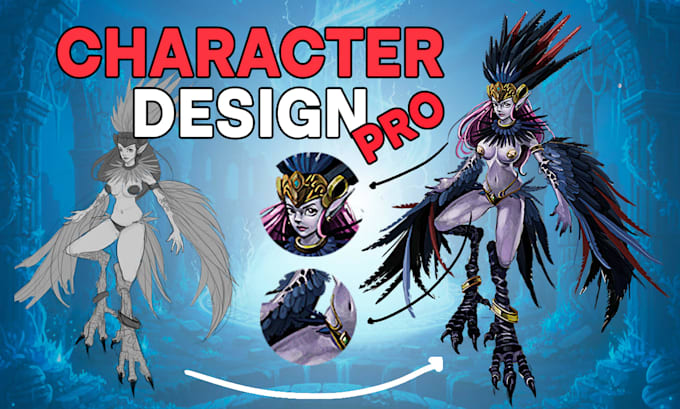 draw 2d game character design for your indie game