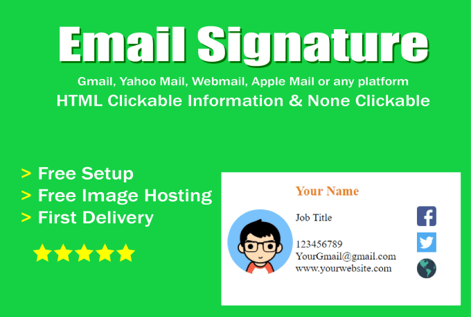 Design clickable email signature and email banner in html by Rifatara1 ...