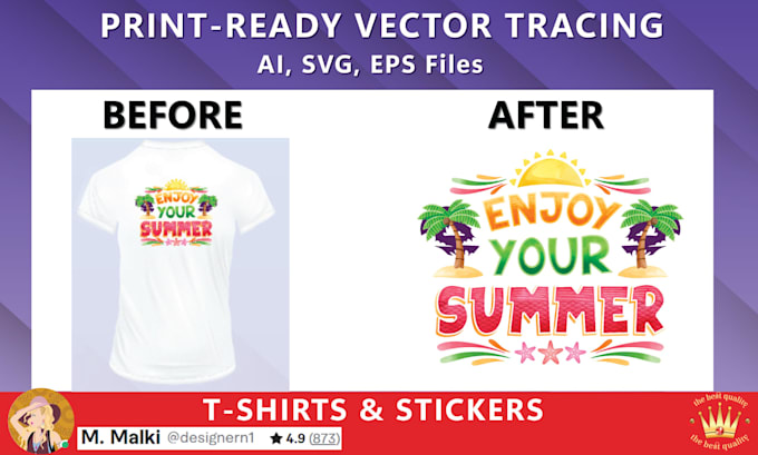 vectorize and enhance your t shirt artwork for print
