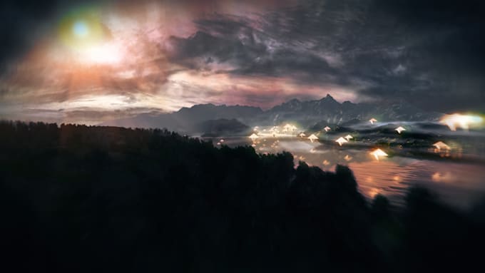 create cinematic 3d movie logo reveal in 4k