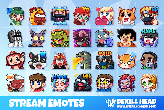 draw custom twitch youtube kick emotes for your stream