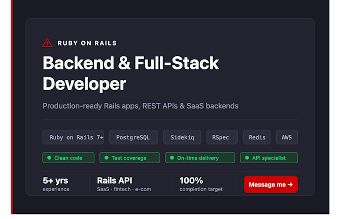 build a ruby on rails API or web application