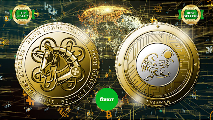 create a 3d coin, token, bitcoin, crypto logo
