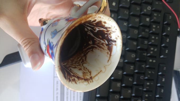 do coffee reading, fortune telling from your coffee