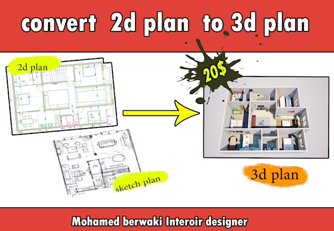 Convert 2d Plan To 3d Plan By Medberouaqui