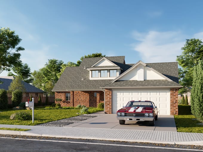 render 3d model of your house in 3ds max