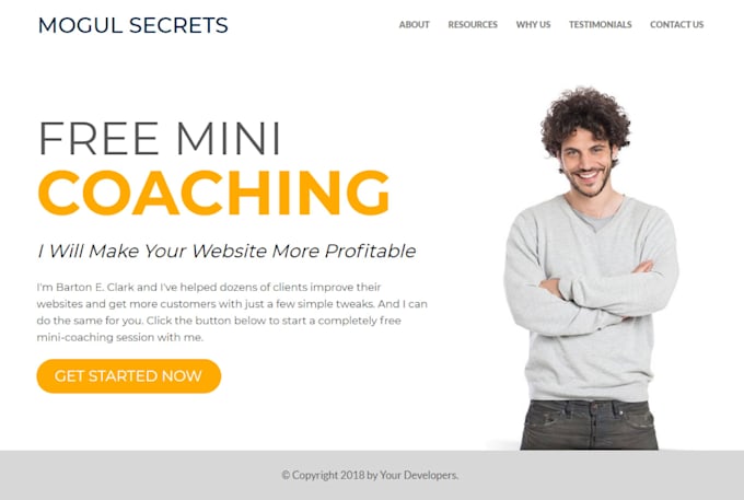 create a stunning one page website or landing page