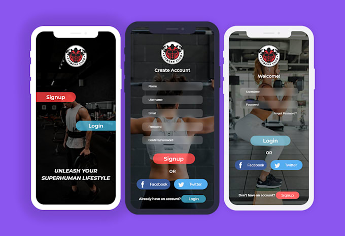 create mobile ui ux design for android app, ios app