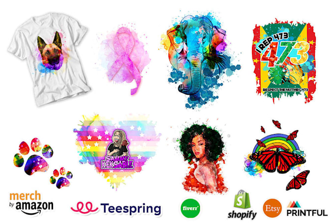 custom watercolor graphic tshirt design