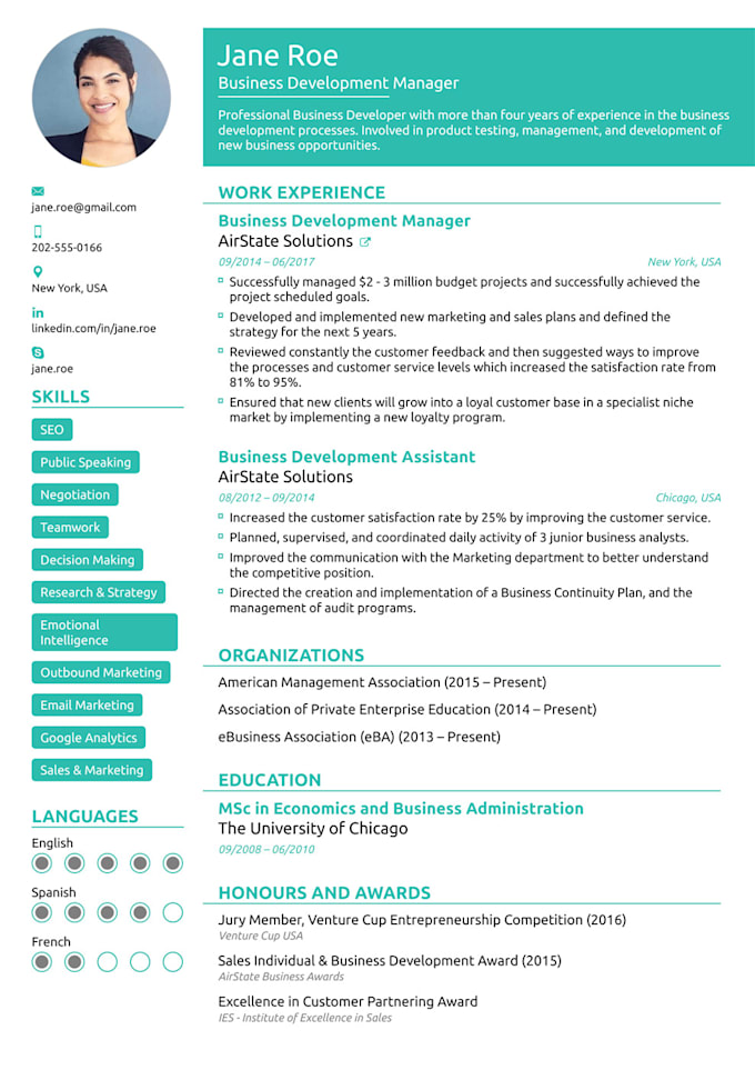 Make A Representative Resume For Your Job Profile By Vishnuharjai