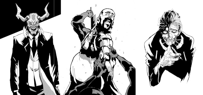 drawing concept character or illustration black and white