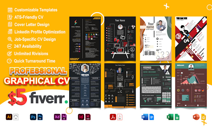 design a professional resume, CV, portfolio, or cover letter