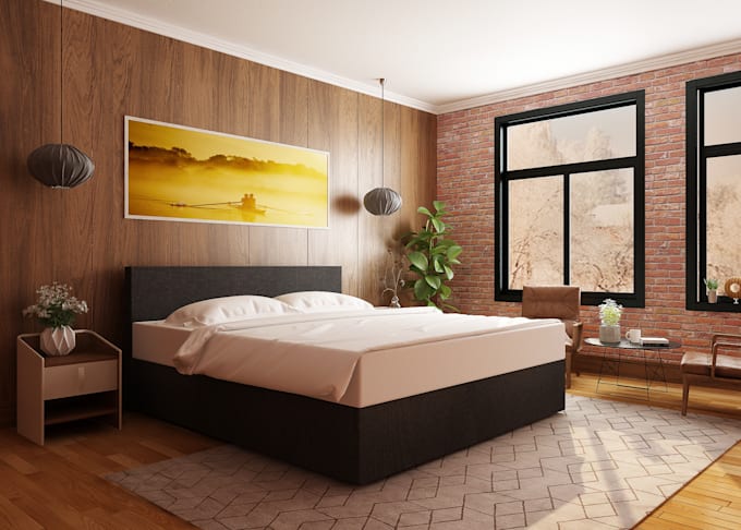 design your bedroom with realistic 3d rendering