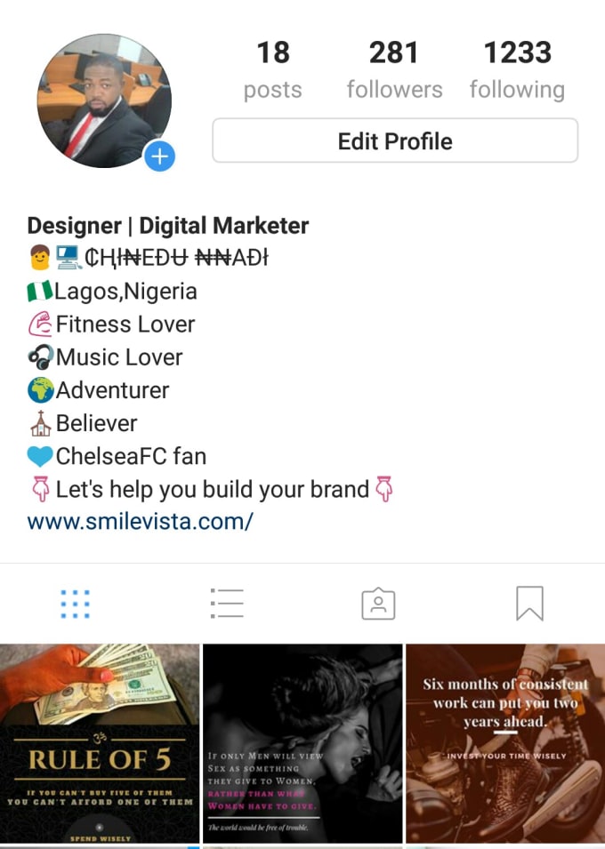 Create a professional instagram bio with a cta button by ...