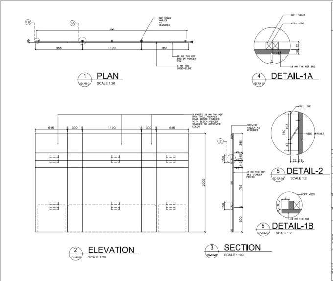 Furniture Detail Drawing in Auto CAD
