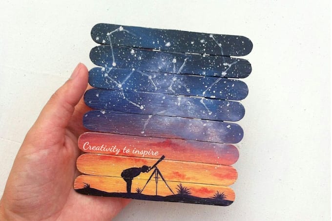 Paint Custom Painting On Popsicle Sticks By Farwella