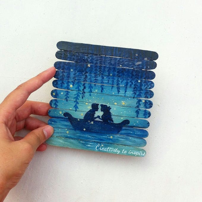 Paint Your Favorite Disney Character On Popsicle Canvas By Farwella