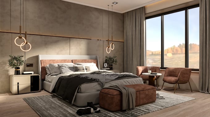 design a modern home space interior with 3d renders
