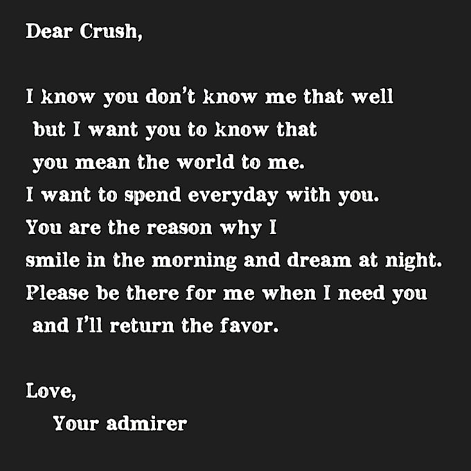 Write You A Love Letter By Dailykay Fiverr It is frustrating to me, so now i'm going to write my thoughts in this letter and give you this special gift from my heart and soul. write you a love letter by dailykay