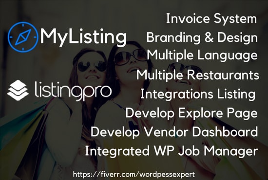 setup customize develop website using mylisting theme and listingpro